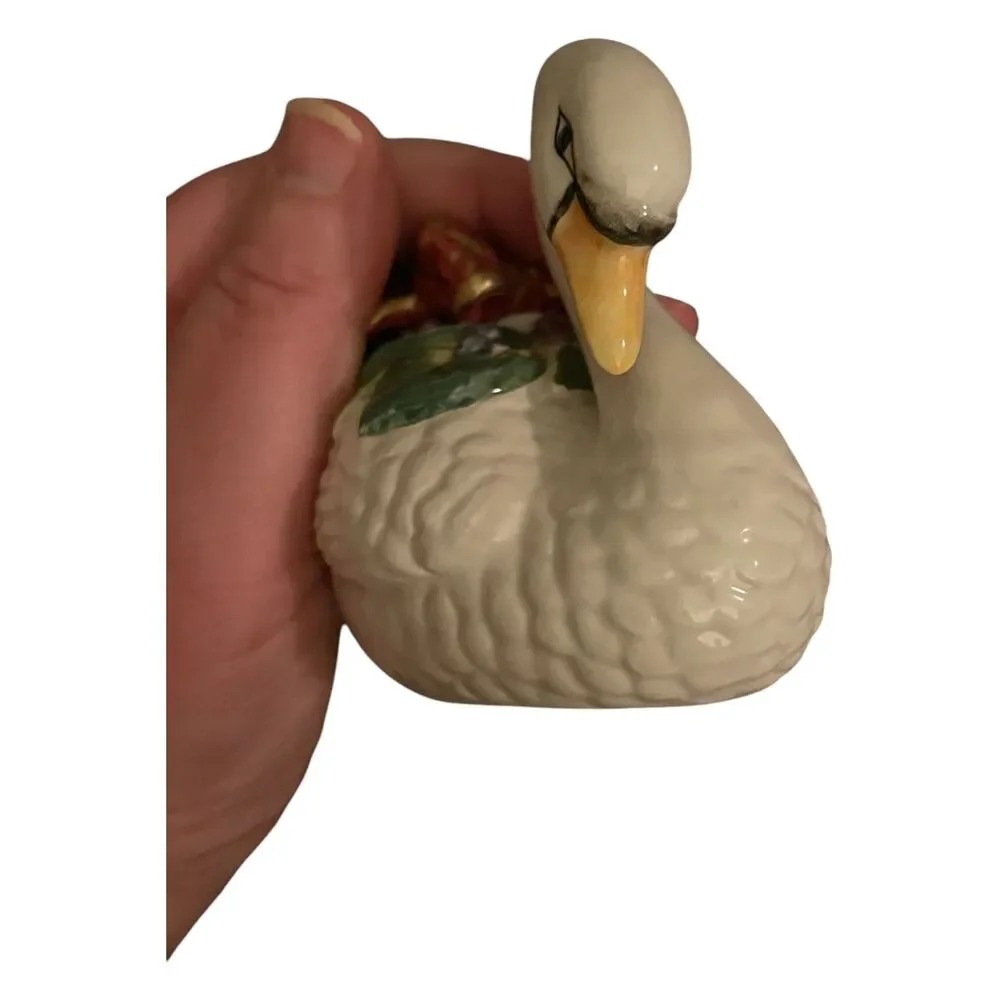 Vintage Y2K Fitz and Floyd Holiday Swan Christmas Salt and Pepper Shakers